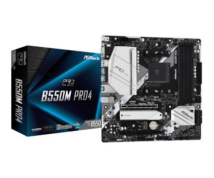 Płyta główna ASROCK Płyta główna B550M Pro4 AM4 4DDR4 HDMI/DP/D-SUB M.2 mATX B550M PRO4